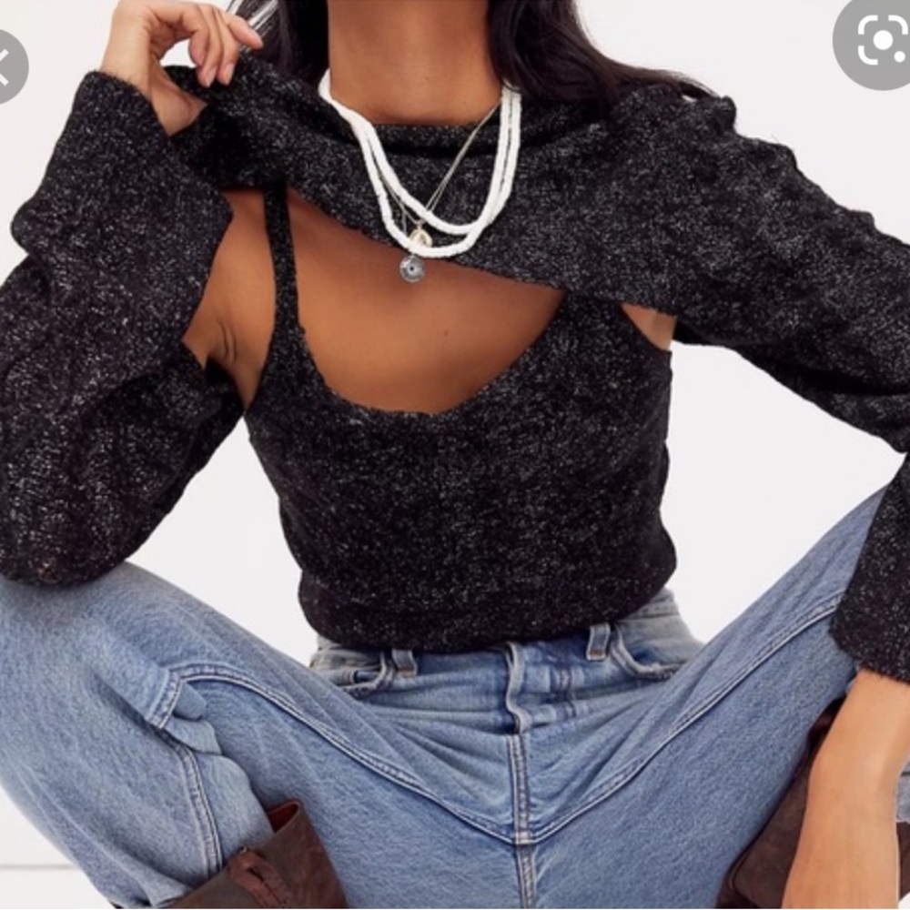 Free People Mercury Cable Knit Sweater Two Piece Set